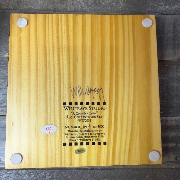 Williraye Studio Limited Ed Christmas "A Country Carol" 5 Pcs Signed 613/5000 - Picture 6 of 7